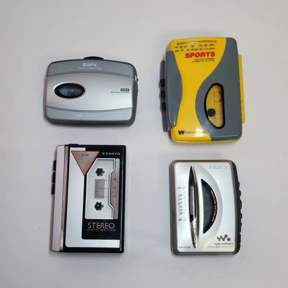 Lot Of 4 Cassette Players GPX Sanyo Sony Sports White Westinghouse Untested